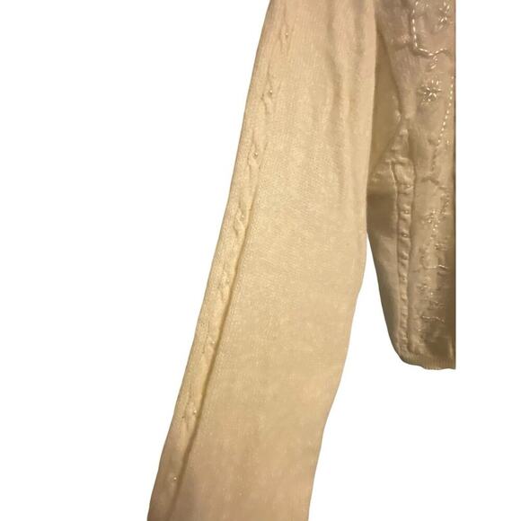 Vintage Jaclyn Smith Cardigan Sweater Size Extra Large Cream Wool Blend Beaded - Picture 7 of 13